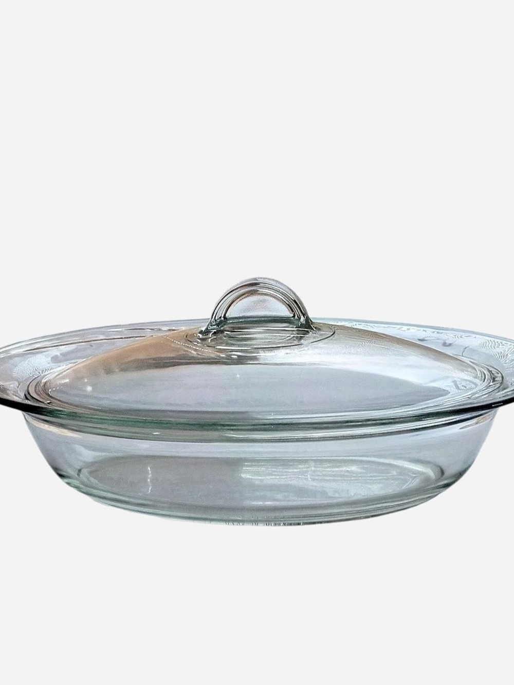 Vintage Pyrex Oval Shaped Clear Glass Casserole Dish